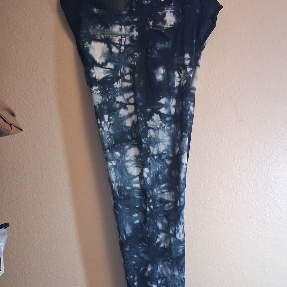 SKINN Men's Skinny Jeans - Black and White Tie-Dye New Rue 21 Premium 0530